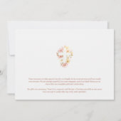 Invitation Dreamy Pink Shades Floral Cross-Shape Baptism (Dos)