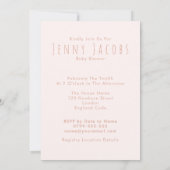 Invitation Dreamy Pink Teddy Bear Baby shower c'est une fille (Dos)