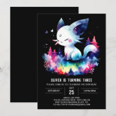 Invitation Dreamy Simple Chat Anniversaire (Devant / Derrière)