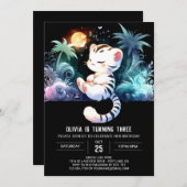 Invitation Dreamy Simple Tiger Anniversaire (Devant / Derrière)