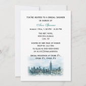 Invitation Dreamy Turquoise NYC Skyline Fête des mariées V (Dos)