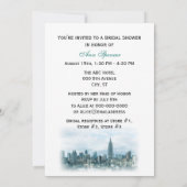 Invitation Dreamy Turquoise NYC Skyline Sunflower Fête des ma (Dos)