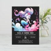 Invitation Dreamy Under the Sea Mermaid Birthday (Debout devant)