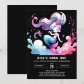Invitation Dreamy Under the Sea Mermaid Birthday (Devant / Derrière)