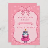 Invitation Dreamy Unicorn Ballerina (Devant / Derrière)