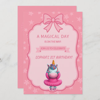 Invitation Dreamy Unicorn Ballerina