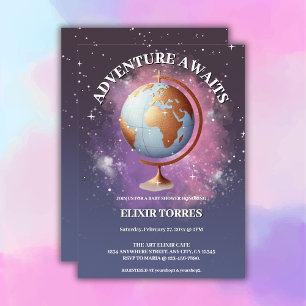 Invitation Dreamy Watercolor Adventure Attend le Baby shower