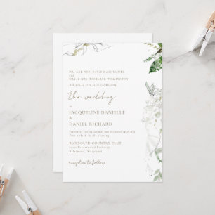 Invitation Dreamy Watercolor Foliing Les deux parents Mariage
