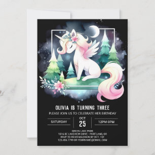 Invitation Dreamy Watercolor Horse Anniversaire