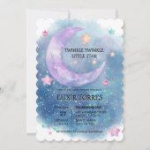 Invitation Dreamy Watercolor Twinkle Little Star Baby shower (Devant)