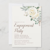 Invitation Dreamy White Floral Engagement Party (Devant)