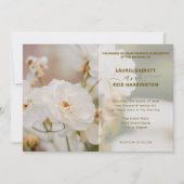 Invitation Dreamy White Rose Photo Vintage Elégant mariage (Devant)