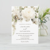 Invitation Dreamy White Rose Photo Wedding (Debout devant)