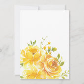 Invitation Dreamy Yellow Rose Mariage (Dos)