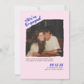 Invitation Dress Cocktail Handwritten Engagement Party Photo (Devant)