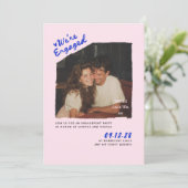 Invitation Dress Cocktail Handwritten Engagement Party Photo (Debout devant)