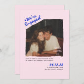 Invitation Dress Cocktail Handwritten Engagement Party Photo (Devant / Derrière)