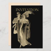Invitation Dress du soir ~ Illustration Vintage (Devant / Derrière)