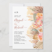 Invitation Dried flowers, pampas grass and palm leaf wedding  (Devant)