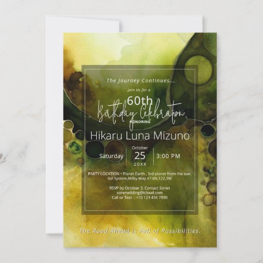 Invitation Drifting Horizon | Aquarelle Abstraite (Devant)