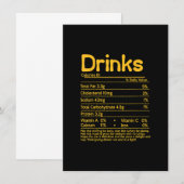 Invitation Drinks Nutrition Facts Label Foods Thanksgiving Ch (Devant / Derrière)