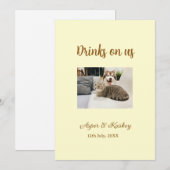 Invitation Drinks on us open bar pet photo wedding couple dat (Devant / Derrière)