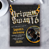 Invitation Drippin Swag 16 avec photo