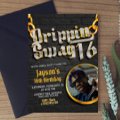 Invitation Drippin Swag 16 avec photo
