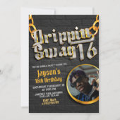 Invitation Drippin Swag 16 avec photo (Devant)