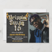 Invitation Drippin Swag 16 avec photo paysage (Devant)