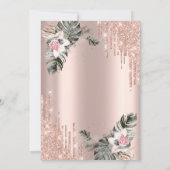 Invitation Drips,Branches de palmier,Roses Anniversaire de ma (Dos)