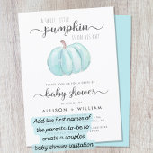 Invitation Drive By Baby Boy Douche Citrouille bleu Aquarelle
