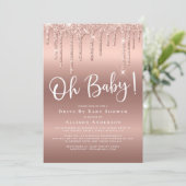 Invitation Drive By Baby shower Parties scintillant Drift Ros (Debout devant)