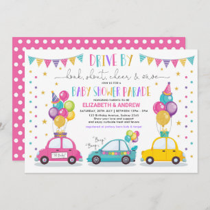 Invitation Drive By Baby shower Party Parade Quarantine Girl