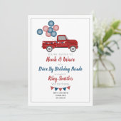 Invitation Drive By Birthday Social Distance Party Rouge (Debout devant)