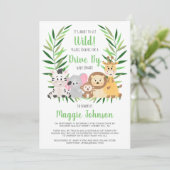 Invitation Drive By It's About to Get Wild Safari Baby shower (Debout devant)