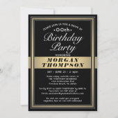 Invitation Drive By N'importe quel anniversaire Black Gold et (Devant)