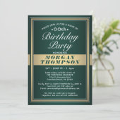 Invitation Drive By N'importe quel anniversaire Green Gold et (Debout devant)