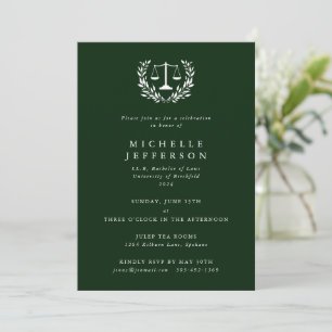 Invitation Droit vert foncé Qualifications Laurel Wreath