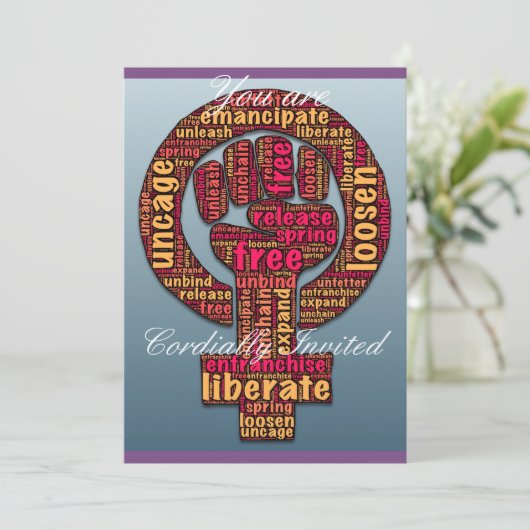 Invitation droits des femmes Raised Fist Thunder_Cove n'impor (Debout devant)