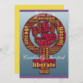 Invitation droits des femmes Raised Fist Thunder_Cove n'impor (Devant / Derrière)