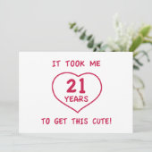 Invitation Drôle 21e anniversaire Cadeaux (Coeur) (Debout devant)