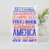 Invitation Drôle 4 juillet fête de l'Indépendance Humour (Debout devant)