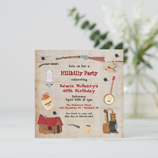 Invitation drôle à une fête de péquenauds (Debout devant)