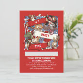 Invitation Drôle Animaux Ventilateurs Scarf Waving Cartoon (Debout devant)