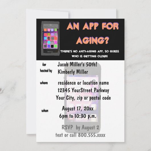 Invitation Drôle au-dessus de la fête d'anniversaire de (Devant)