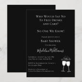 Invitation Drôle Baby shower de gâteaux boissons gratuites (Devant / Derrière)
