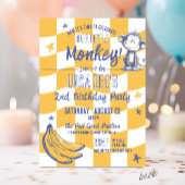 Invitation Drôle BANANE Moderne Anniversaire 2 Ans Singe à Ca