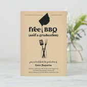 Invitation Drôle BBQ Graduation Party (Debout devant)