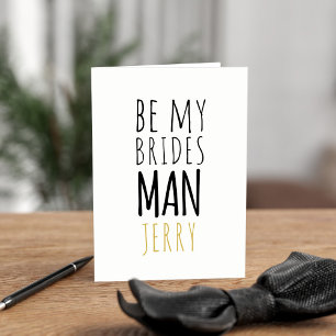 Invitation Drôle Be My Bridesman Proposition Groomsman Card